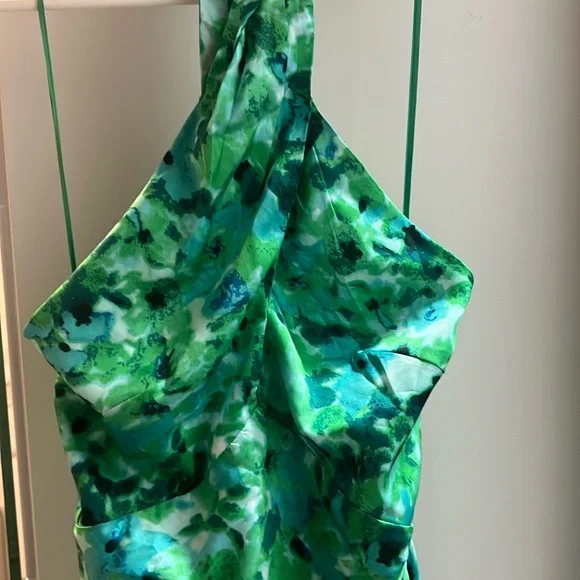 green emerald velvet dress ESTRELLA HALTER MAXI DRESS